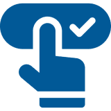Finger tapping button icon
