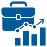 Briefcase and growth chart icon